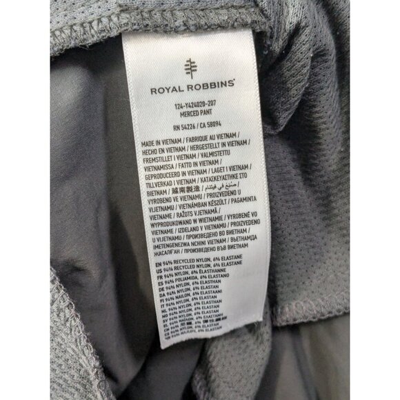 Royal Robbins Merced Pants 36x32 Active Fit Cargo Belted Hiking Gray - Picture 4 of 14